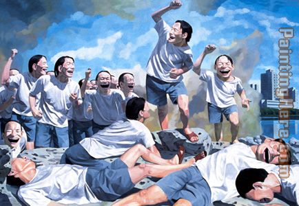 Freedom Leading the People painting - Yue Minjun Freedom Leading the People art painting